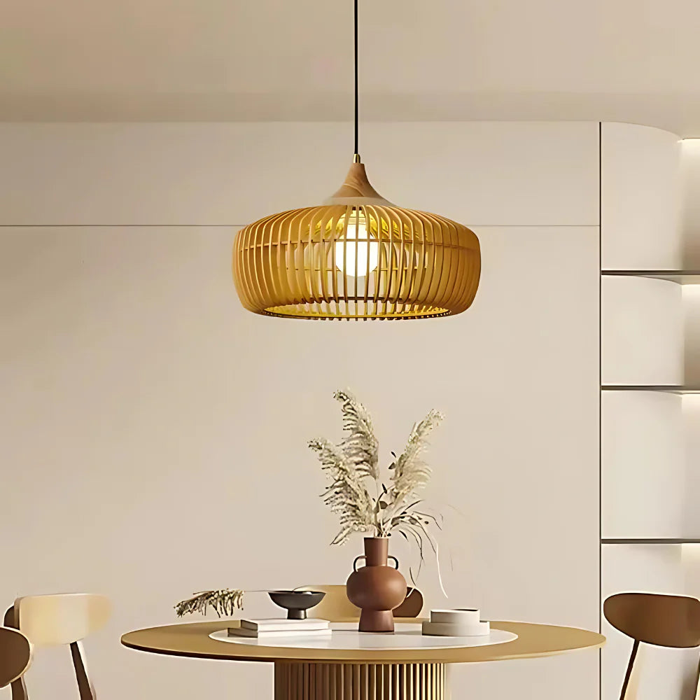 Pendant Lamp, Natural Wood | Zen Halo World