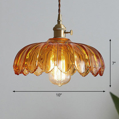 Vintage Glazed Floral Pendant Lamp | GlowPetal