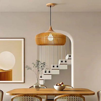 Pendant Lamp, Natural Wood | Zen Halo World