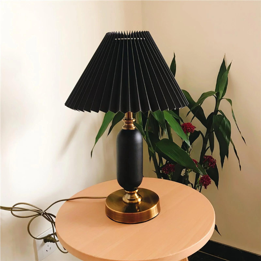 Table lamp, Metal & Fabric | Vintage World