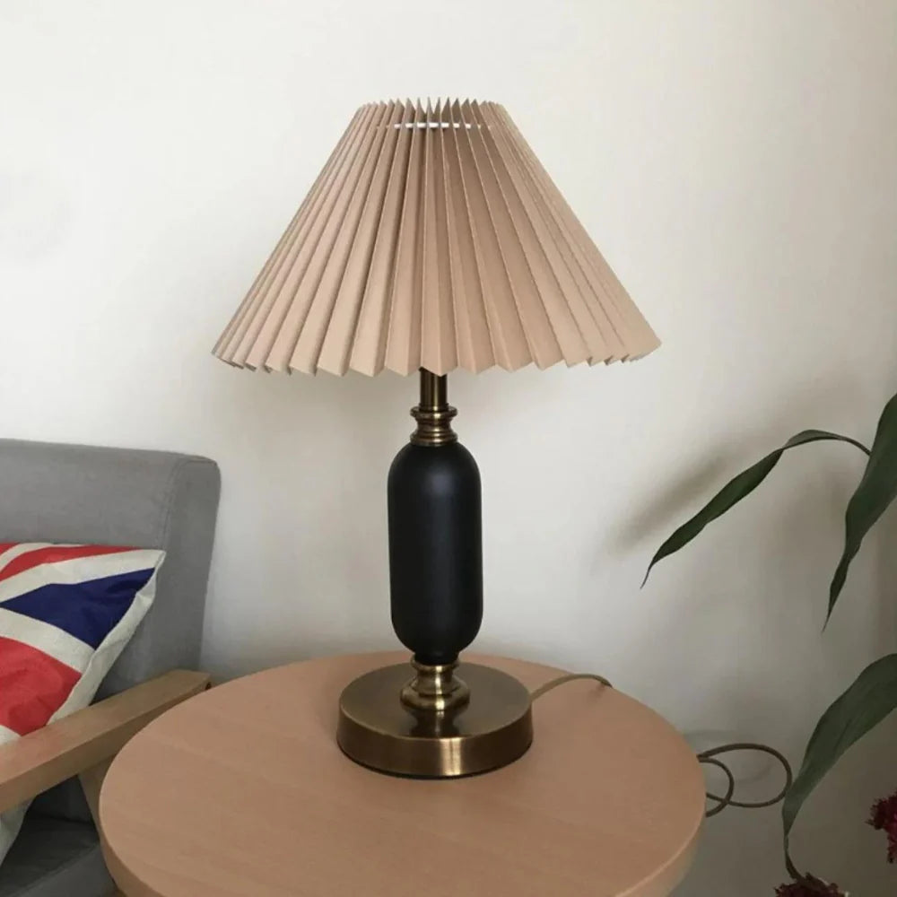 Table lamp, Metal & Fabric | Vintage World