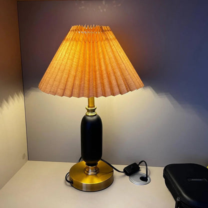 Table lamp, Metal & Fabric | Vintage World