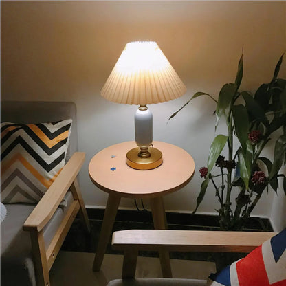 Table lamp, Metal & Fabric | Vintage World