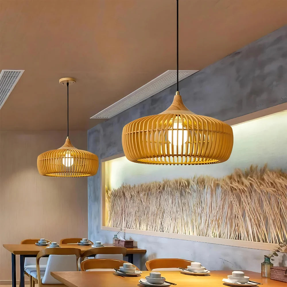 Pendant Lamp, Natural Wood | Zen Halo World