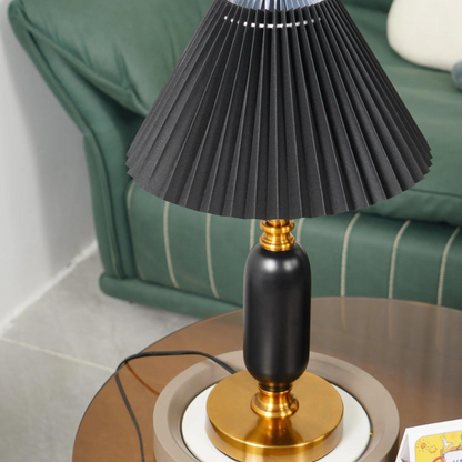 Table lamp, Metal & Fabric | Vintage World