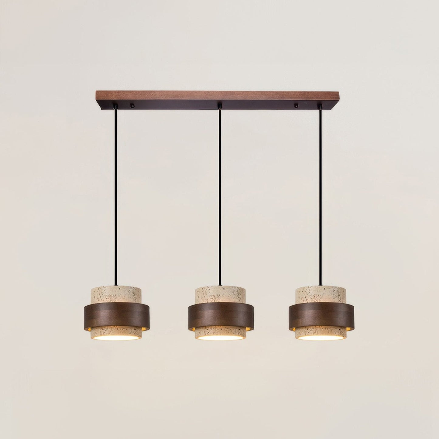 Wabi-Sabi pendant lamp made of natural stone and wood | TerraGlow