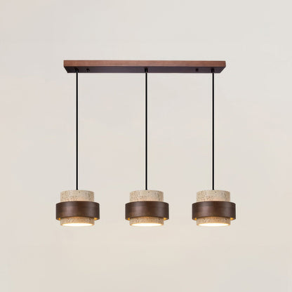 Wabi-Sabi pendant lamp made of natural stone and wood | TerraGlow