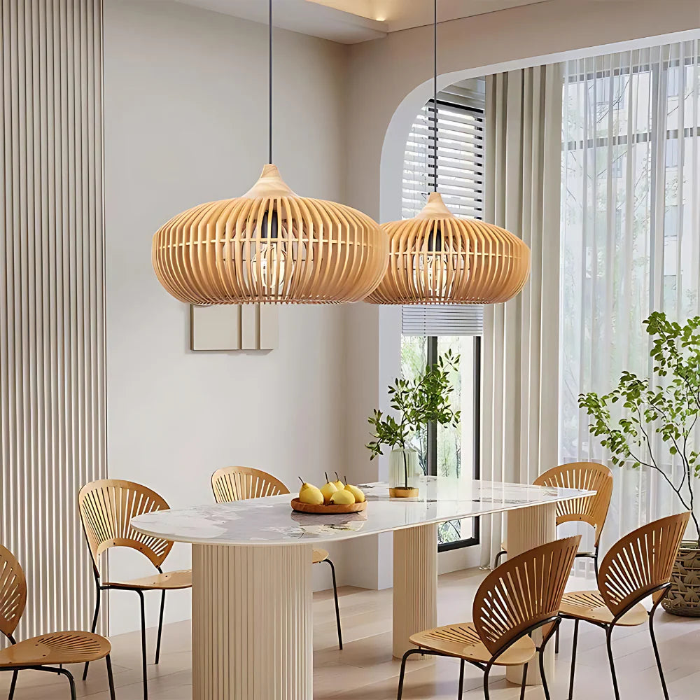 Pendant Lamp, Natural Wood | Zen Halo World