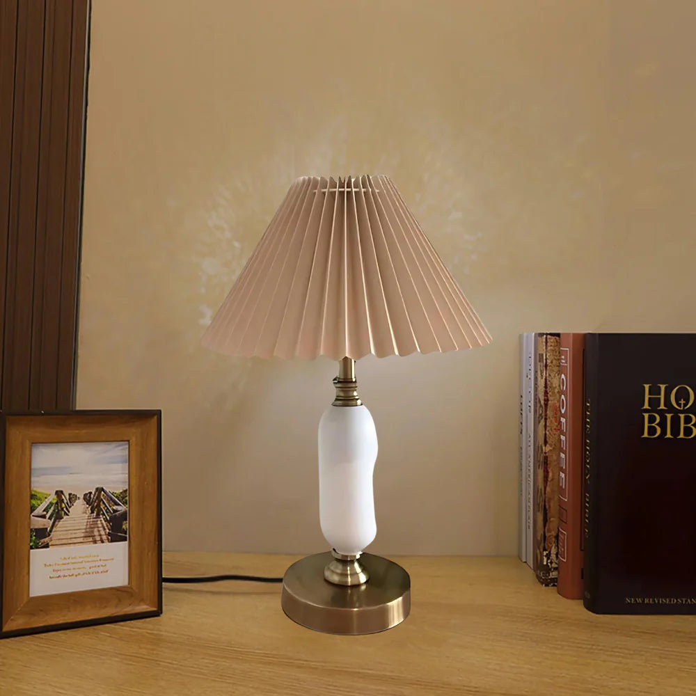 Table lamp, Metal & Fabric | Vintage World