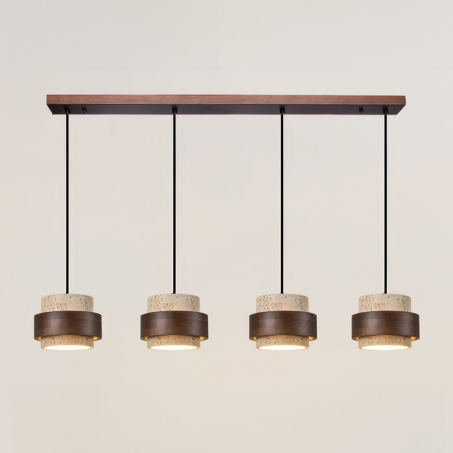 Wabi-Sabi pendant lamp made of natural stone and wood | TerraGlow