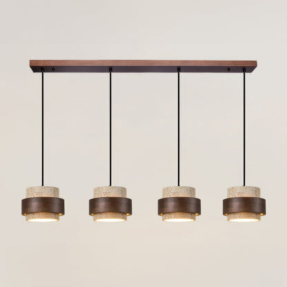 Wabi-Sabi pendant lamp made of natural stone and wood | TerraGlow