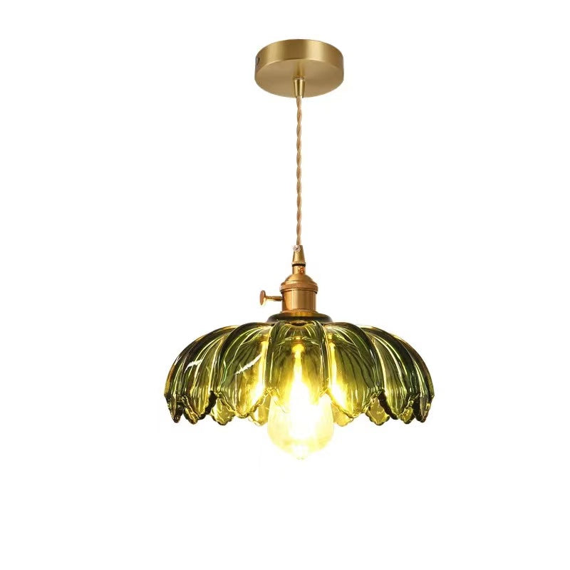 Vintage Glazed Floral Pendant Lamp | GlowPetal