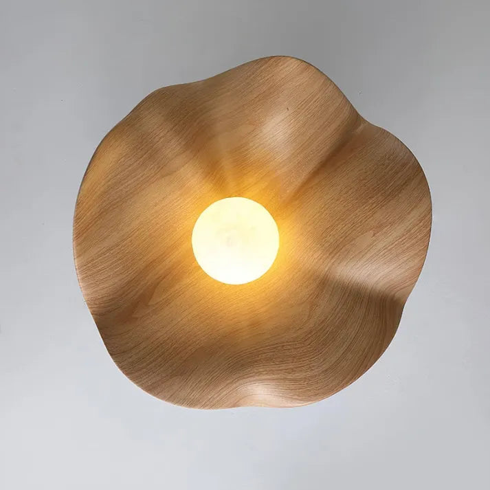 Nordieke Houten Lotus Plafondlamp