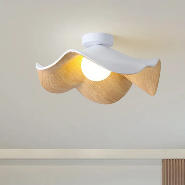 Nordieke Houten Lotus Plafondlamp