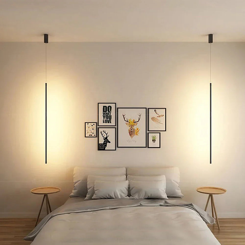 Strakke langwerpige LED hanglamp van aluminium | LumeLine