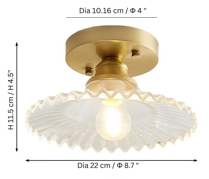 Geribbelde Glazen Plafondlamp | LumiPetal