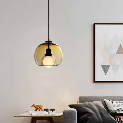 Elegant pendant lamp made of metal and glass | LumeSphere