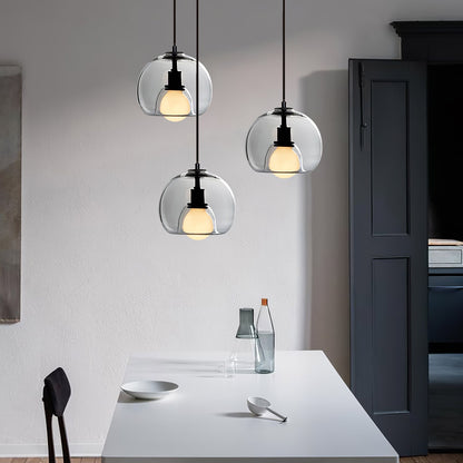 Elegant pendant lamp made of metal and glass | LumeSphere