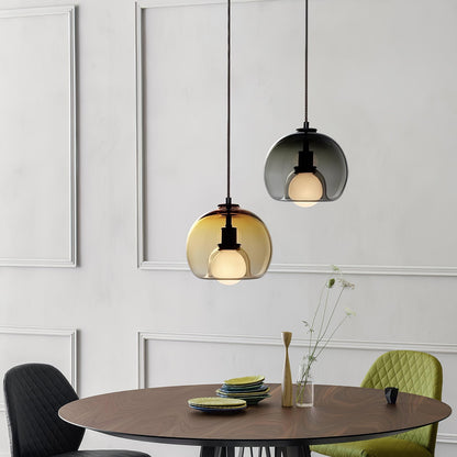 Elegant pendant lamp made of metal and glass | LumeSphere