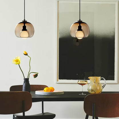 Elegant pendant lamp made of metal and glass | LumeSphere