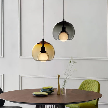 Elegant pendant lamp made of metal and glass | LumeSphere