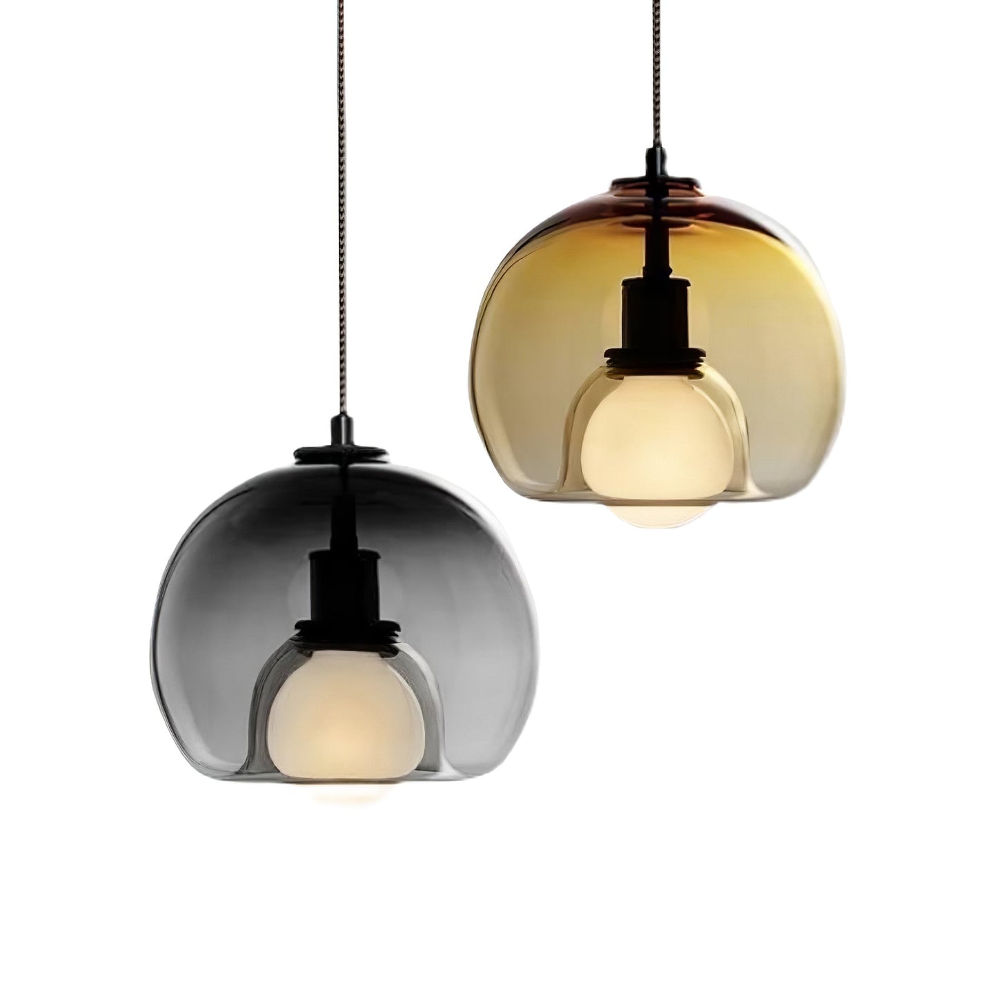 Elegant pendant lamp made of metal and glass | LumeSphere