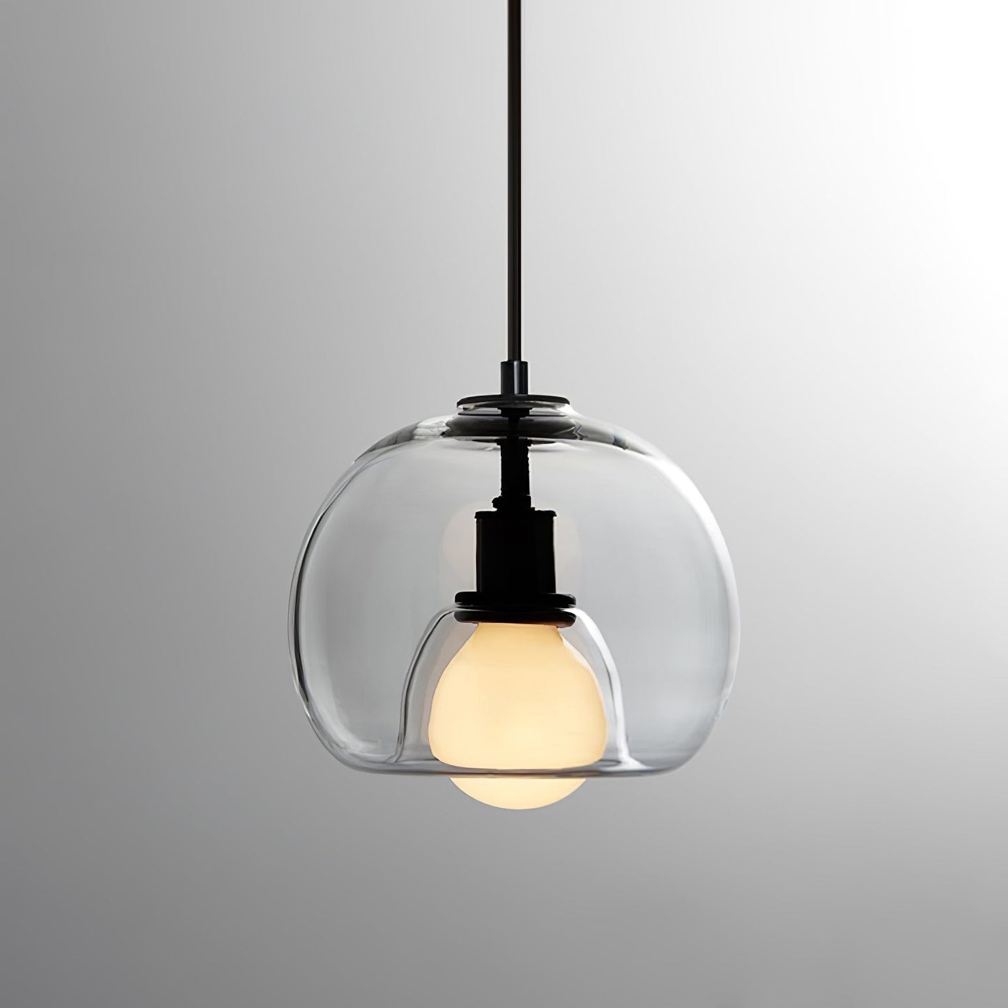 Elegant pendant lamp made of metal and glass | LumeSphere