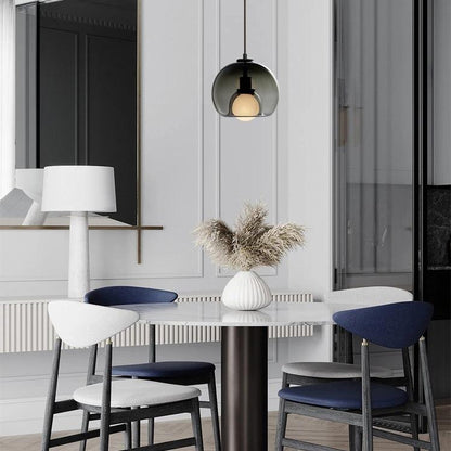 Elegant pendant lamp made of metal and glass | LumeSphere