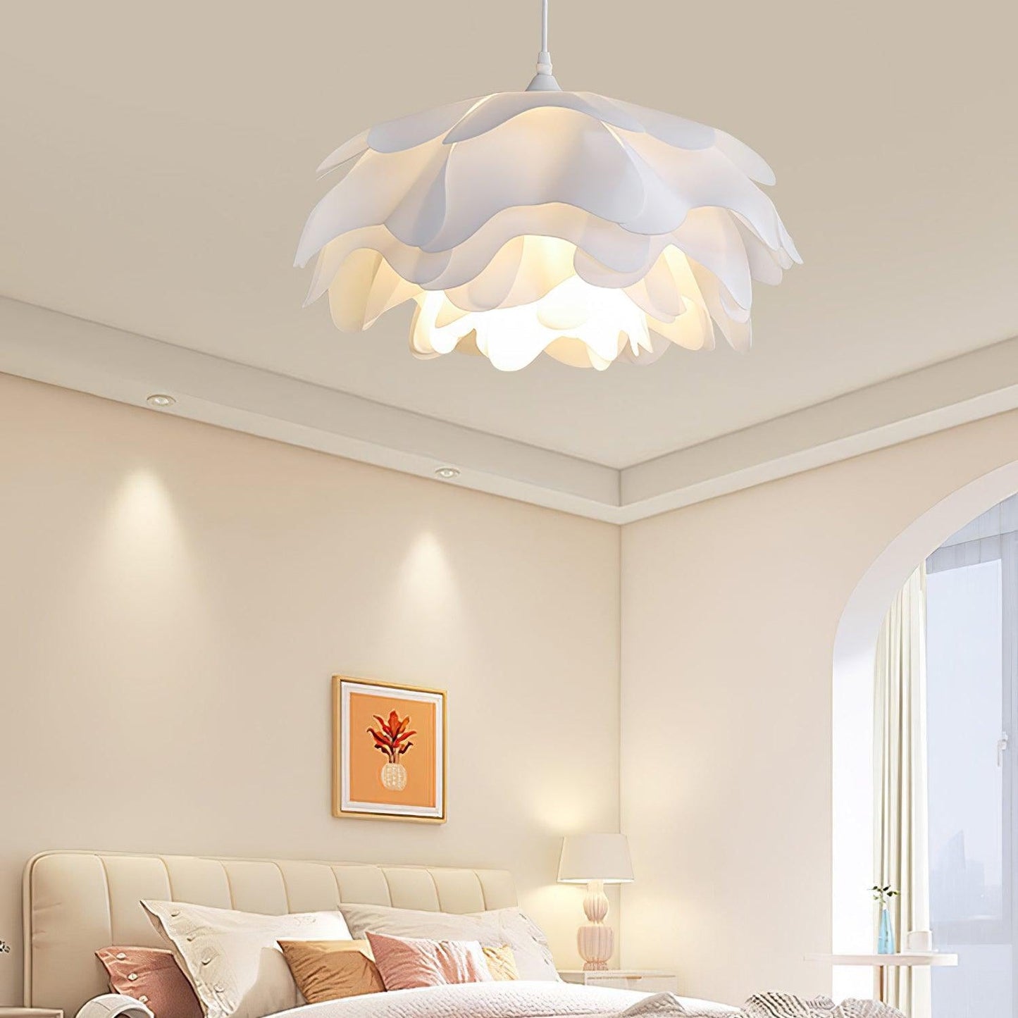 Witte hanglamp in bloemvorm | PetalGlow