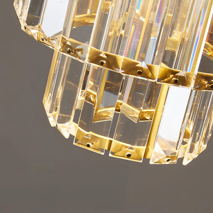 Round Layered Crystal Ceiling Lamp | FernandoGlow