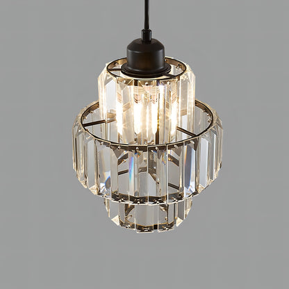 Round Layered Crystal Ceiling Lamp | FernandoGlow