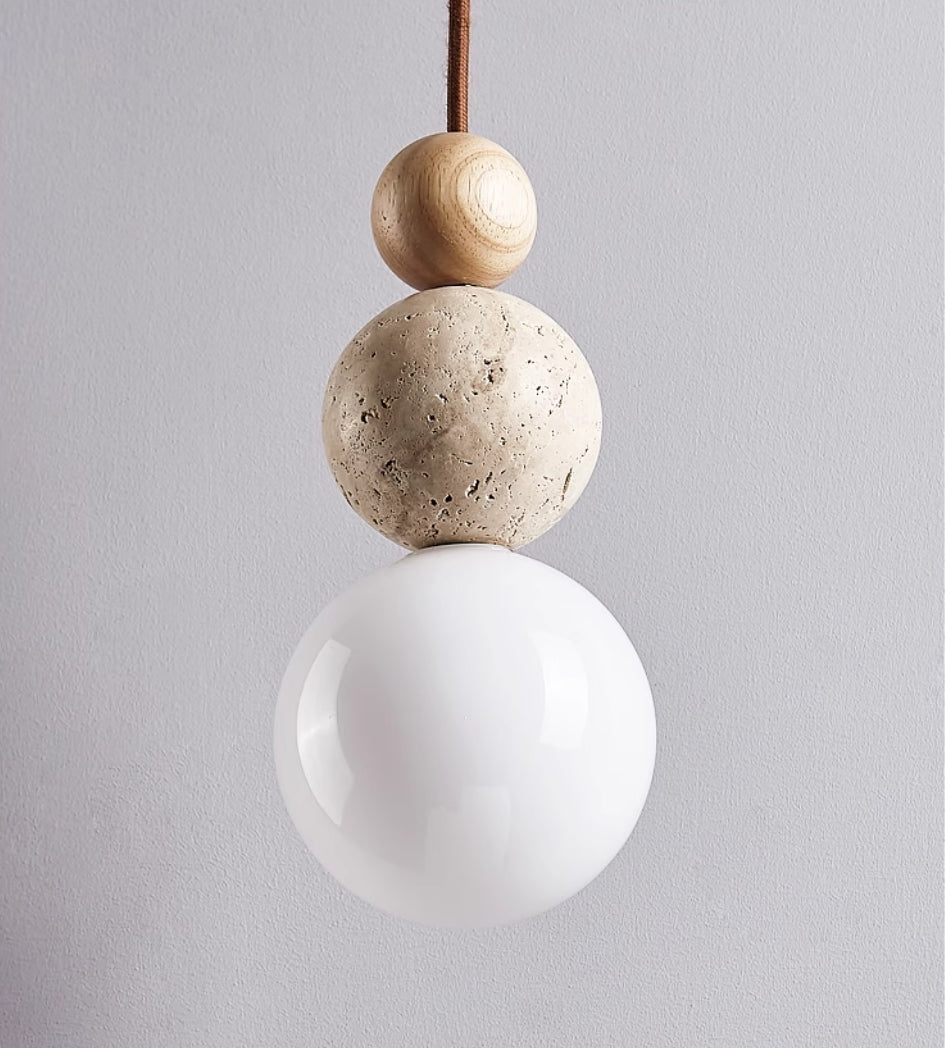 Modern simple travertine pendant lamp | LuxeLight