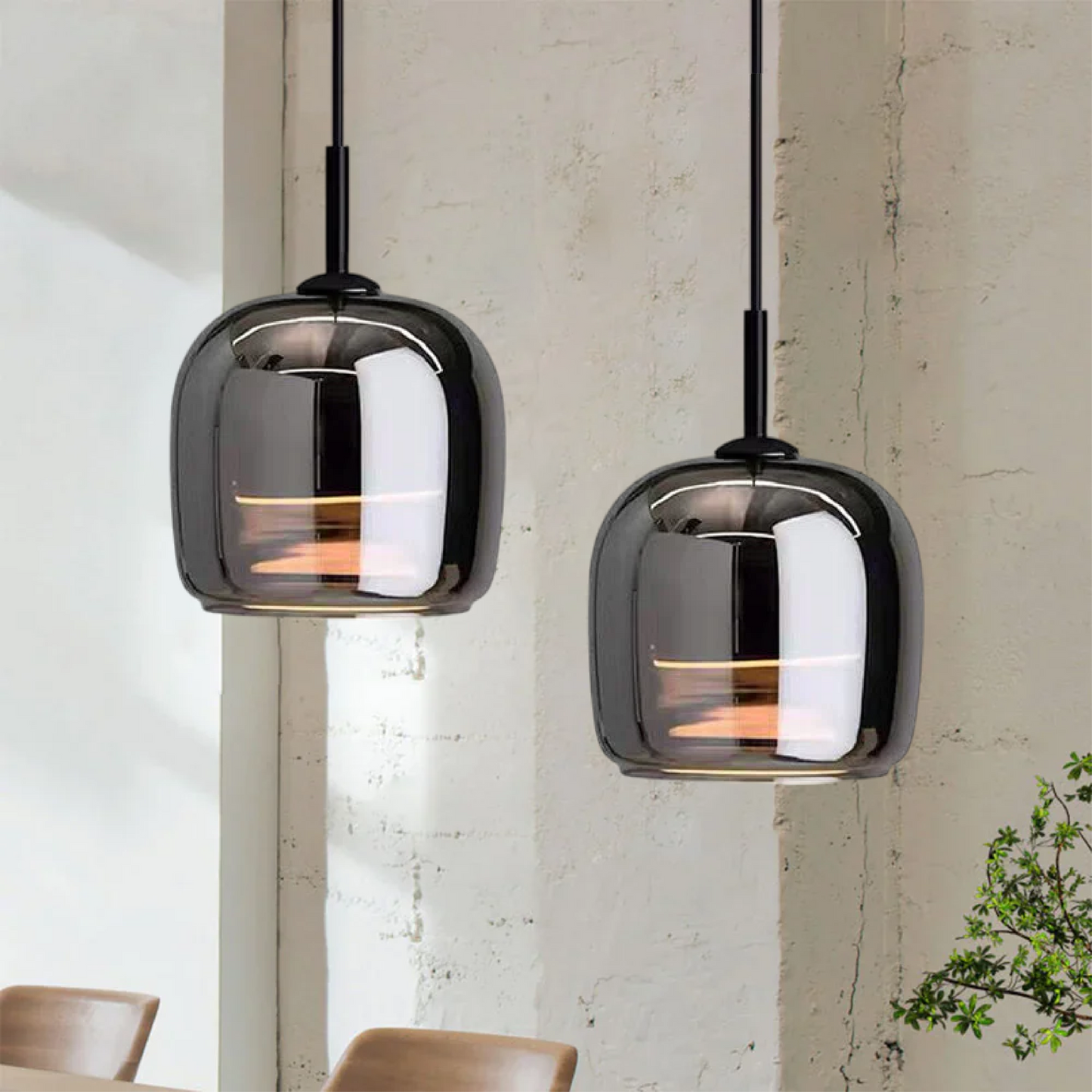 Nordic Black Glass Pendant Lamp | BlackGlow