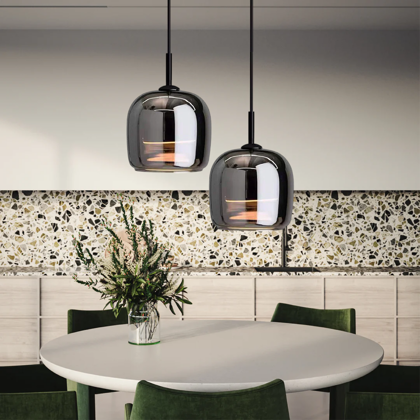 Nordic Black Glass Pendant Lamp | BlackGlow