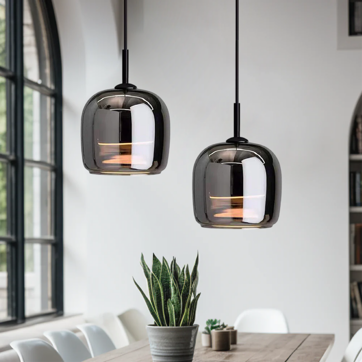 Nordic Zwarte Glazen Hanglamp | NoirGlow