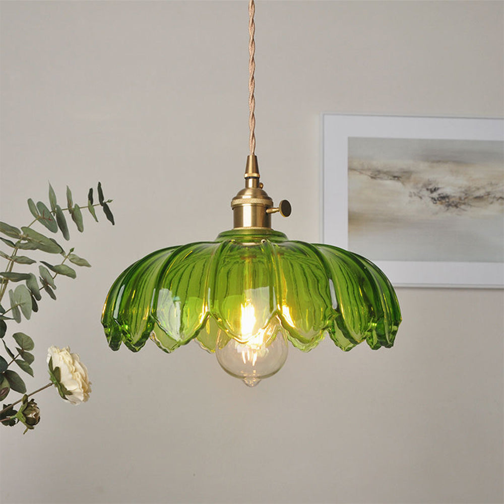 Vintage Glazed Floral Hanglamp | GlowPetal