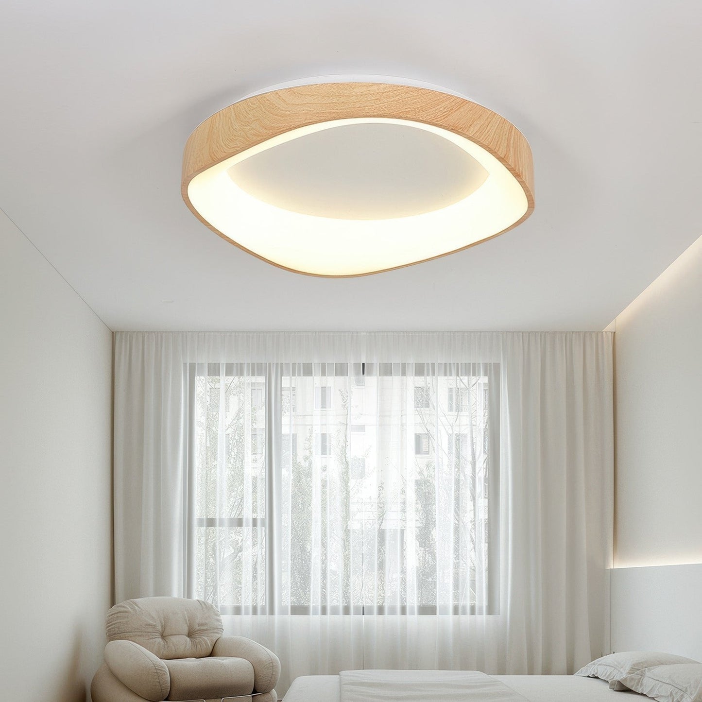 Scandinavian Wooden Ceiling Lamp | LumiGrain