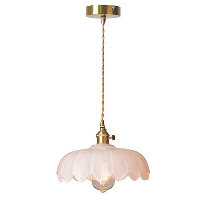 Vintage Glazed Floral Pendant Lamp | GlowPetal