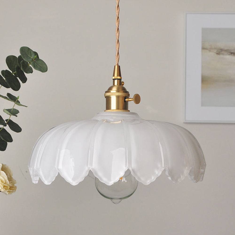 Vintage Glazed Floral Pendant Lamp | GlowPetal