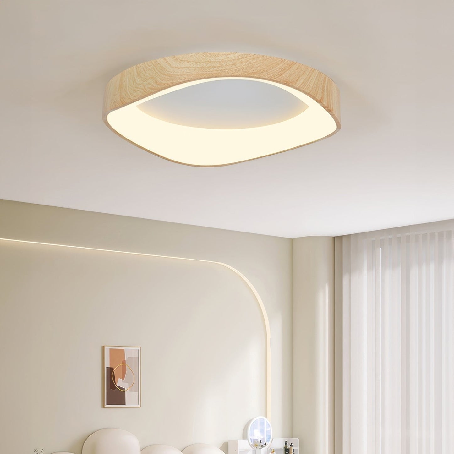 Scandinavian Wooden Ceiling Lamp | LumiGrain