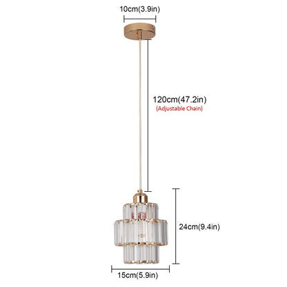 Round Layered Crystal Ceiling Lamp | FernandoGlow