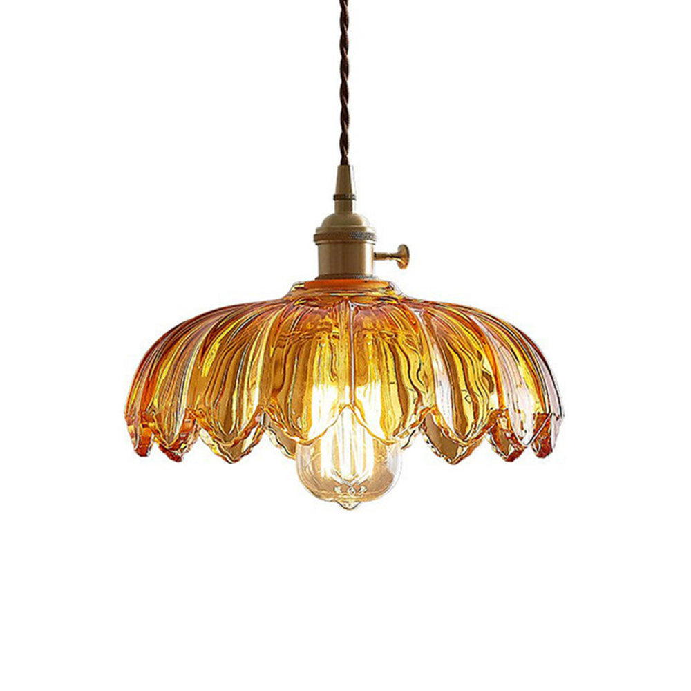 Vintage Glazed Floral Pendant Lamp | GlowPetal