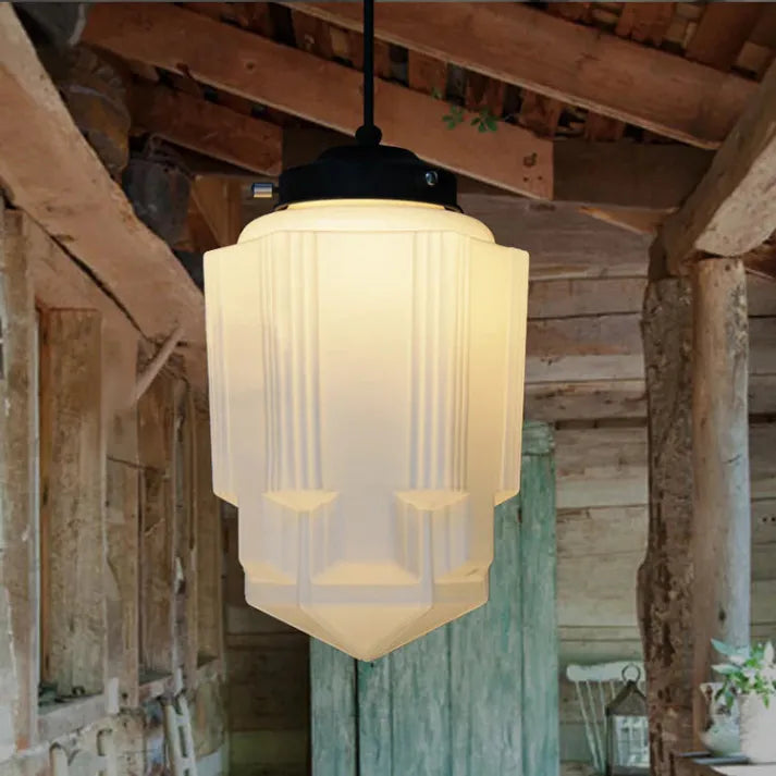 Vintage White Milk Glass Pendant Lamp | LumoJar