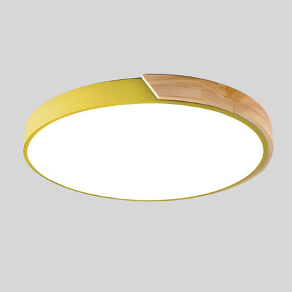 Nordic Wooden Round Ceiling Lamp | Solving