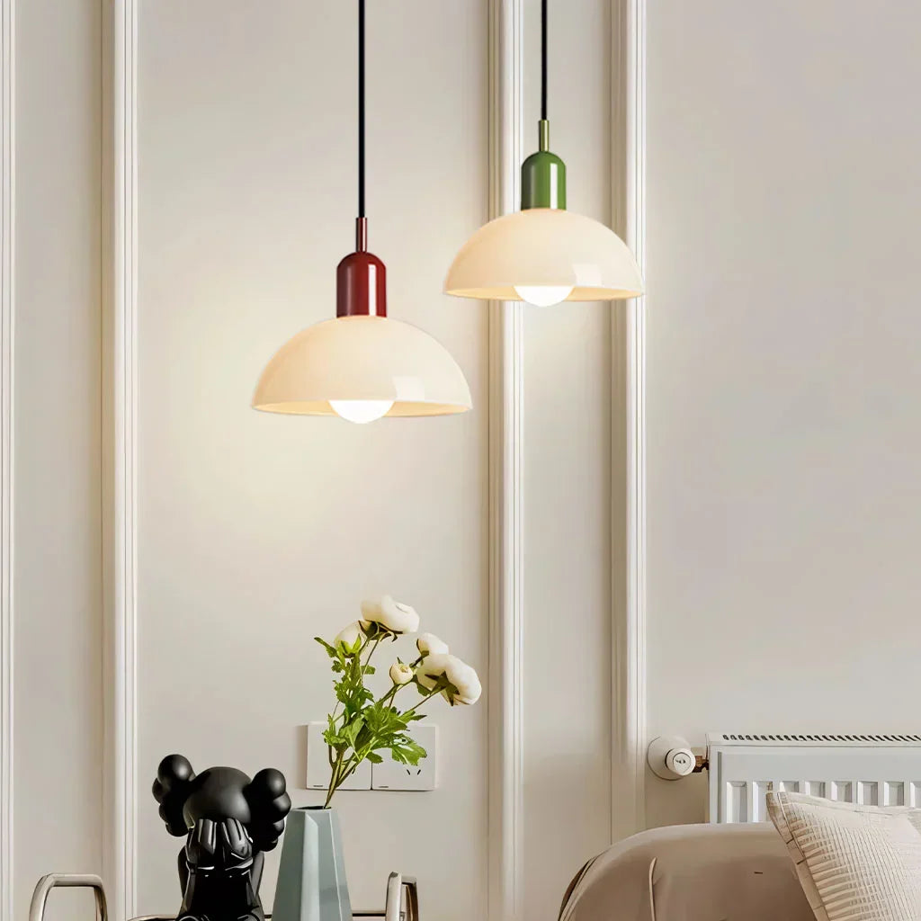 Colorful glass pendant lamp with LED lighting | AuroraGlow