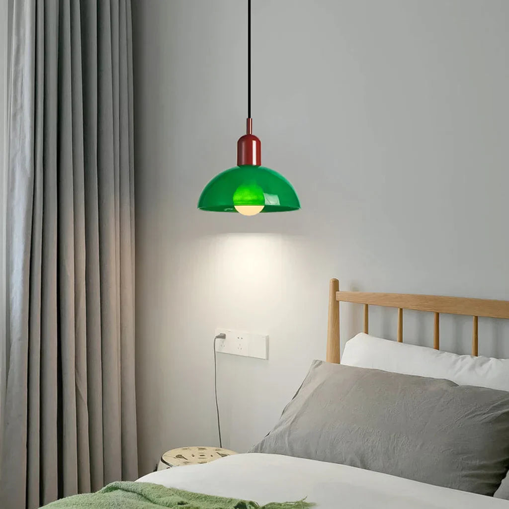 Colorful glass pendant lamp with LED lighting | AuroraGlow