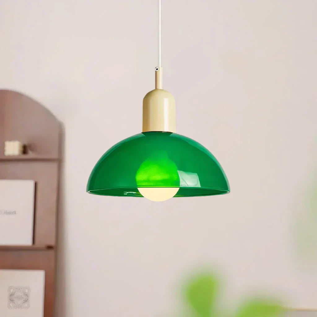 Colorful glass pendant lamp with LED lighting | AuroraGlow