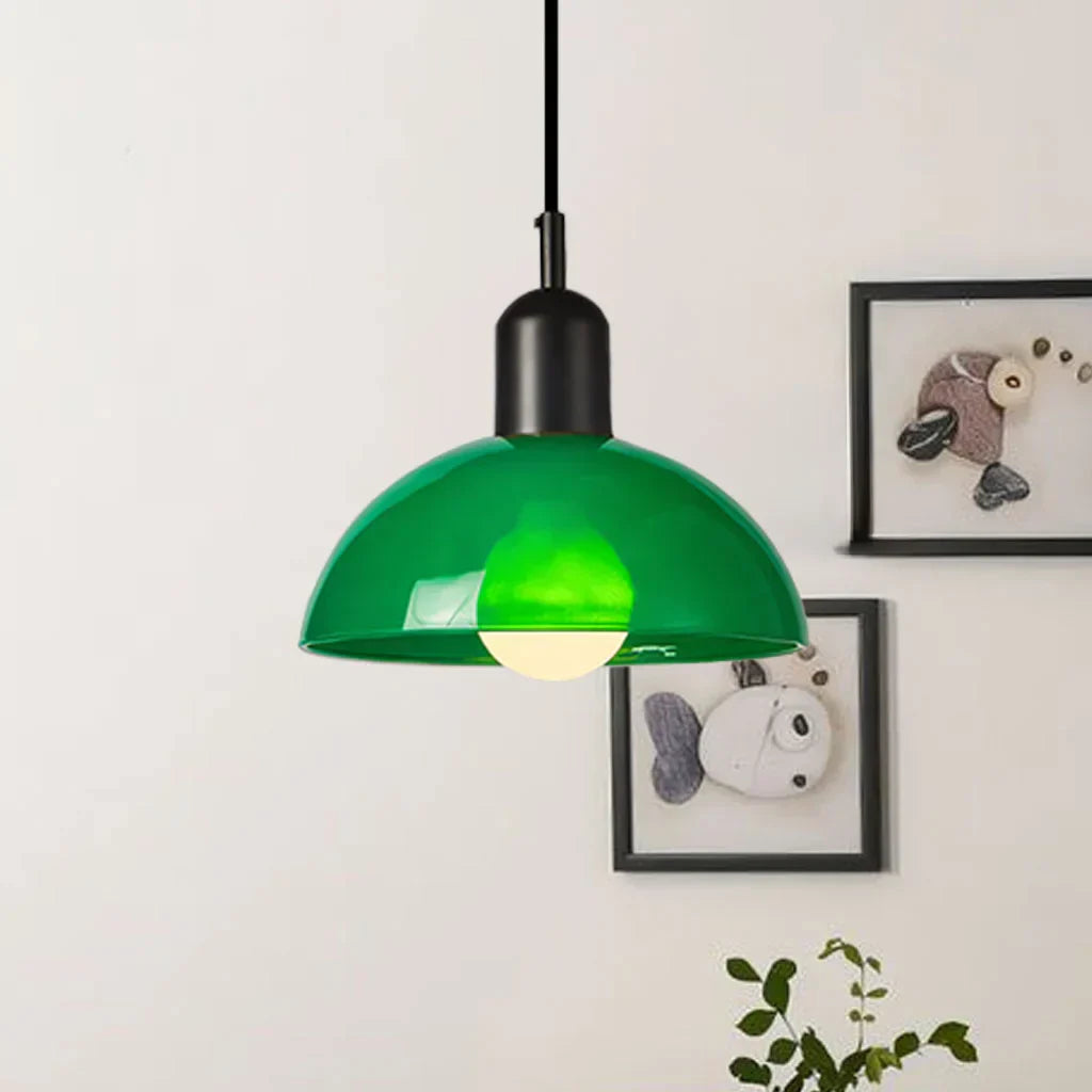 Kleurrijke glazen hanglamp met LED-verlichting | AuroraGlow