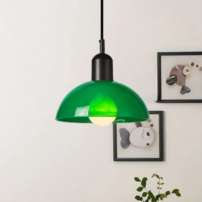 Kleurrijke glazen hanglamp met LED-verlichting | AuroraGlow