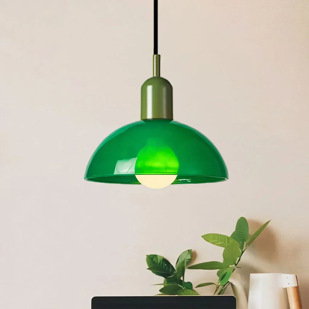 Colorful glass pendant lamp with LED lighting | AuroraGlow